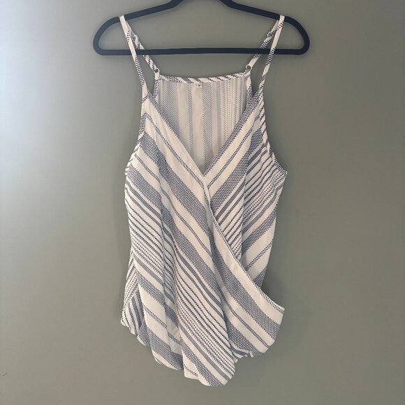 Tops - Wrap Front Striped Tank Top